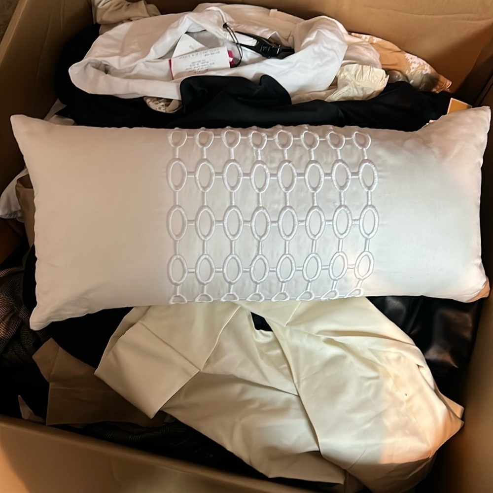 Pillow cream with white embroidery